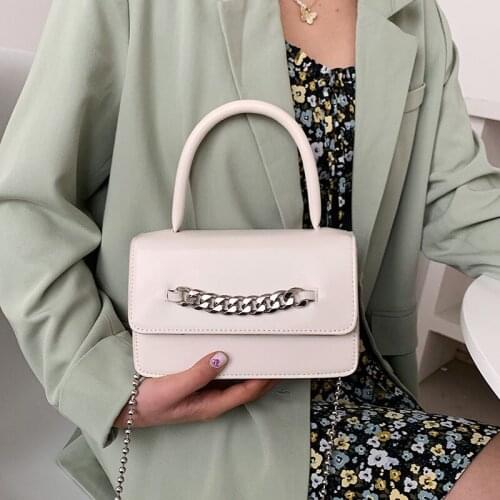 Fashion Design Ladies Metal Chain Crossbody Bags 2021 New Womens Handbags Shoulder Bag Brand Trend Top-Handle Bags With Purses