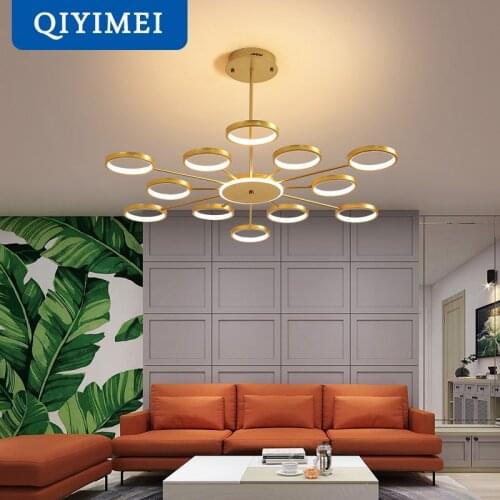 New Living Lights Modern Chandelier Lighting For Dining Room Bedroom Black Gold Led Fixture Backlight Base Lampadari Lustres