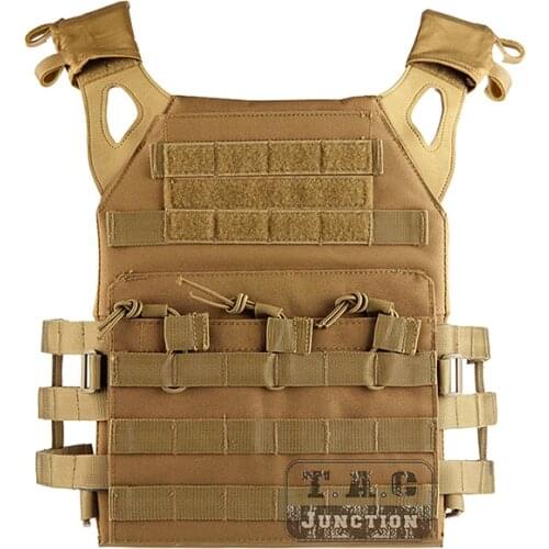 TFG Tactical JPC MOLLE Plate Carrier For Hunting Airsoft Combat W/ 2PCS Soft Plates Modular Low Profile Adjustable Vest CB