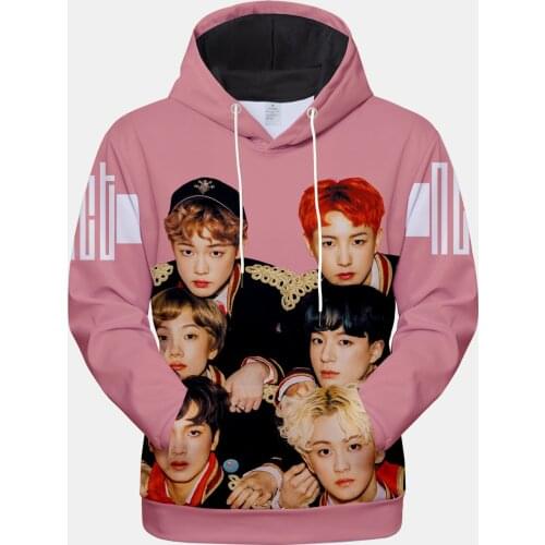 2019 New Fashion NCT GOT7 Hoodies Mens Thick Sweatshirts Hip Hop Couple Hooded Streetwear Solid Fleece Hoody Men Clothing