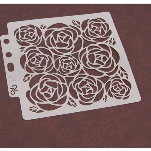 Rose Layering Stencils graffiti hand copied board hollowed out photo album graphic spray painting tool