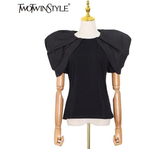 Женские базовые футболки TWOTWINSTYLE China At AliExpress