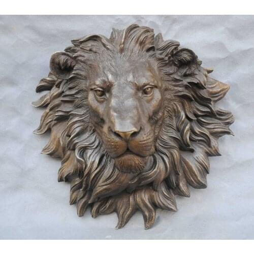 Xd 002214 18 Bronze Fierce King Of Forest Lion Hend Sculpture Statue