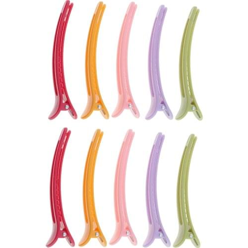 10Pcs/Lot Colorful Plastic Salon Hair Clips Hairdressing Sectioning Clamps Hairpins Styling Accessories Section Grips
