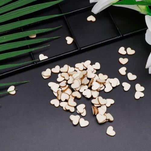 100pcs Rustic Wooden Wood Love Heart Wedding Supplies Table Scatter Decoration DIY Crafts 85DA