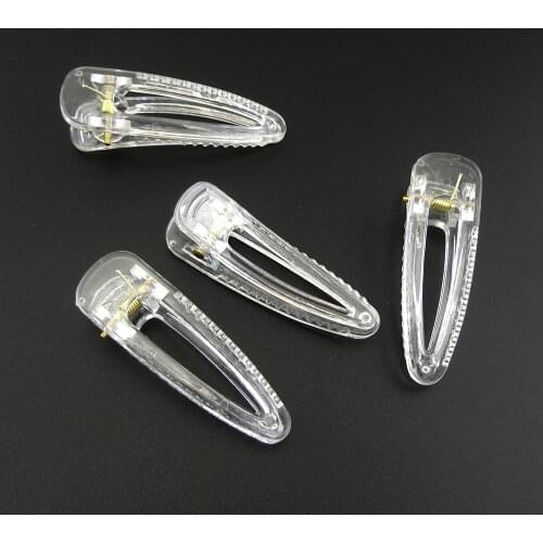 20PCS 1.8cm*6.0cm clear filigree triangle alligator hair clips for women Large Plastic hairpins duck clips DIY hair accessories