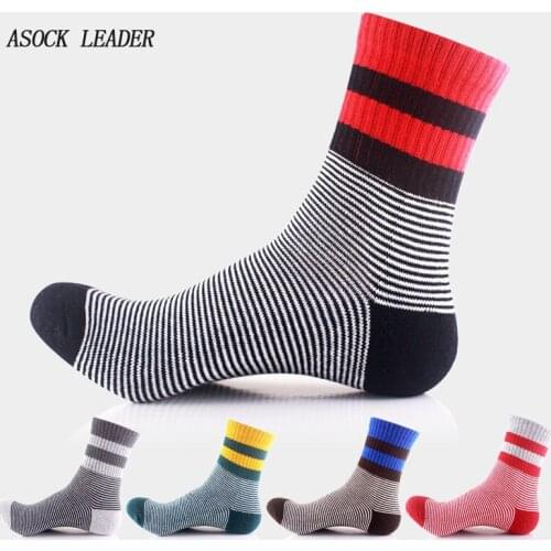 2018 Spring&Autumn New Men Socks Stripe Fashion Sweat Absorption Breathable Deodorant Socks 5 Pairs/Lot