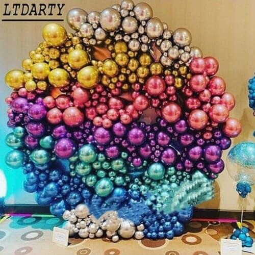 15pcs 5/10/12inch pink Champagne gold metal latex balloon metal balloon gold wedding birthday party supplies balloon