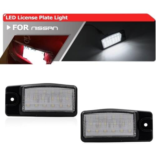 2x Fits For Nissan X-Trail T32 Altima Maxima NV1500 2500 3500 Murano Rogue SMD White Canbus Led License Plate Lights Lamps
