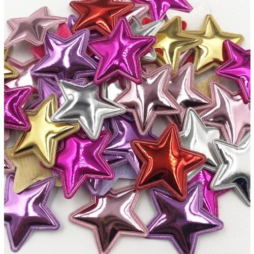 30 pcs Fabric Patches Padded Star Shape Felt Garment Appliques Padded Felt Appliques Hair Hat Decorative B354