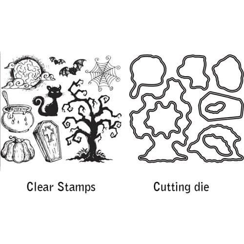 AZSG Happy Halloween Clear Stamps/seal for DIY Scrapbooking/Card Making/Photo Album Decoration Supplies