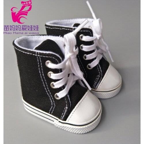 Girl 7.5CM Doll boots Fits 18 inch Doll Shoes for 18inch Dolls Denim Canvas boots for Reborn Bebe Doll shoes