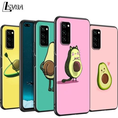 Carton Lovely Avocado Silicone Phone Case for Huawei P30 P20 P40 Lite E Pro P Smart Z Plus 2019 P10 P9 Lite Black Cover