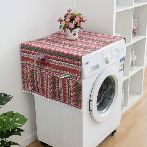 2019 Roller Washing Machine Cover New Rural Style Dust Proof Covers Multi-function Refrigerator Dust Cover Storage Bags