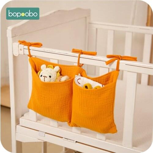 Baby Bedside Storage Bag Baby Crib Organizer Hanging Bag for Baby Essentials Multi-Purpose Newborn Bed Hanging Diaper Toy Tissue