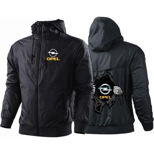 Men Male OPEL Logo Five colors Streetwear Windbreaker Hoodie Print Jacket Sport Customize Leisure Zipper College Men Casual coat
