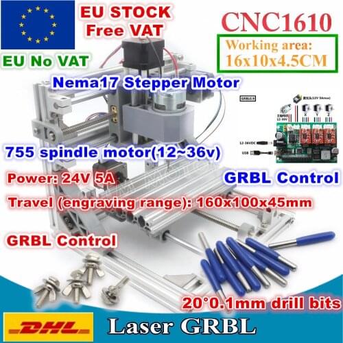 [EU Delivery/Free VAT] 1610 GRBL Control Machine CNC DIY mini Working Area 160x100x45mm 3 Axis Pcb Milling Machine Wood Router