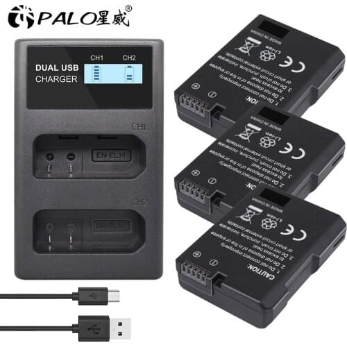 EL14 ENEL 14 EN-EL14A EN-EL14 EN EL14 EL14A EL14+LCD dual charger for Nikon P7800 P7100 D3400 D5500 D5300 D5200 D3200 D3300