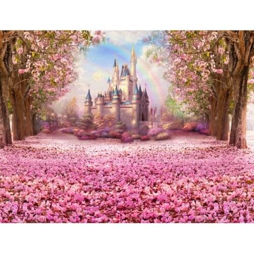 Fallen flower castle marriage photo backgrounds fabric fairy girl Photography backdrop for photo Studio props photophone S-2711