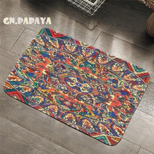 Embroidery style boho Carpet bohemian Bathroom Floor Mats Toilet Rugs Kitchen Area Rug indian mandala Pad Absorbent Door Mat