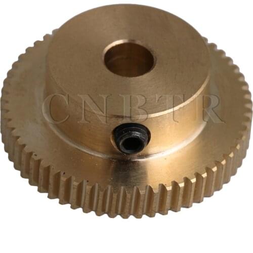 CNBTR 60 Teech 6MM Hole Dia 0.5 Modulus Brass Worm Gear Wheel 31x12x6MM Yellow