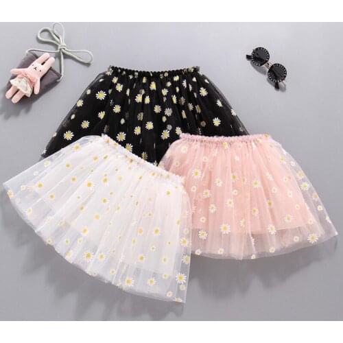 2021 Summer Kids Clothes Girls Fashion Daisy Tutu Skirt For Baby Toddler Girl All-matched Skirts Children Teens Pink White Saias