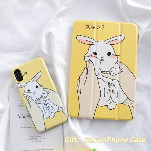 Rabbit Magnetic Protective Shell Skin For iPadPro9.7" 10.5 12.9 Air Air2 Mini 1 2 3 4 Tablet cover for New iPad9.7 2017 2018