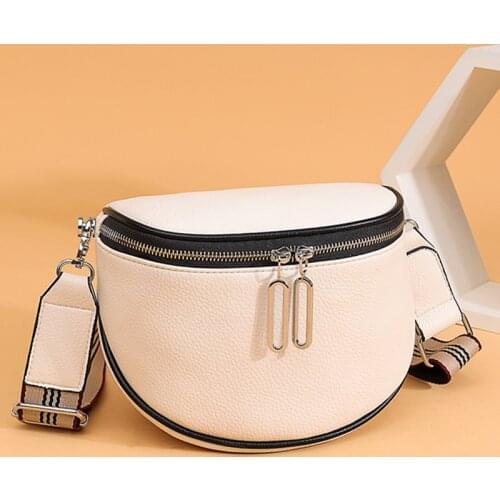 Fashion Luxury Ladies Shoulder Messenger Bag Womens Bag High Quality Soft Leather Women Handbags Designer Semicircle Saddle Bag