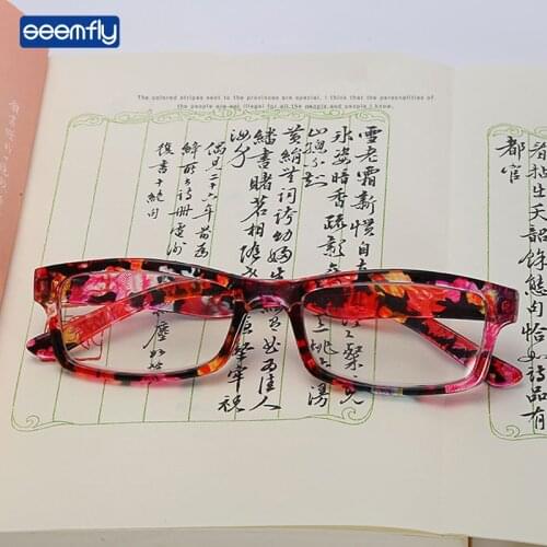 Seemfly Vintage Fashion HD Reading Glasses Women Men Ultralight Floral Frame Magnifying Presbyopic Eyeglasses Diopters +1.0 +4.0