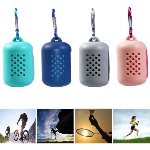 Portable Travel Towel Quick Dry Outdoor Silicone Case Foldable Mini Compression Towel Running Yoga Sports Feeling Cool Ice Towel