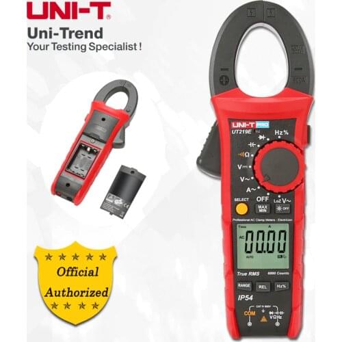 UNI-T UT219E/UT219M/UT219DS True RMS Professional Clamp Meters; IP54 dust/waterproof ammeter, LoZ ACV test