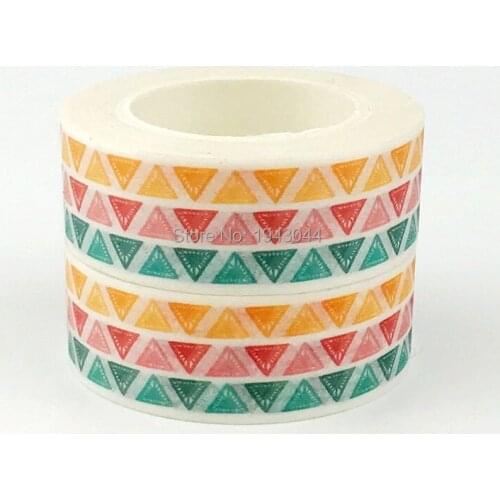Blue Red Yellow Triangle Washi Tape Paper Japanese 10m Scrapbooking Tools Masking Tape for Gift Packing Diy Decorative Tapes
