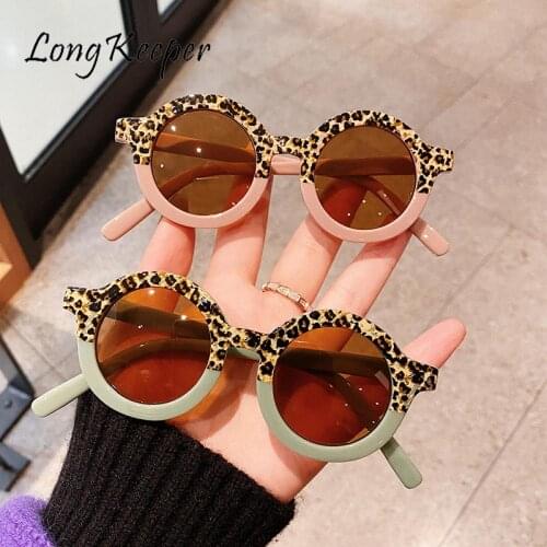 LongKeeper Fashion Round Kids Sunglasses Girls Boys Sun Glasses Vintage Leopard Sunglasses Baby Goggles Children Eyewear UV400
