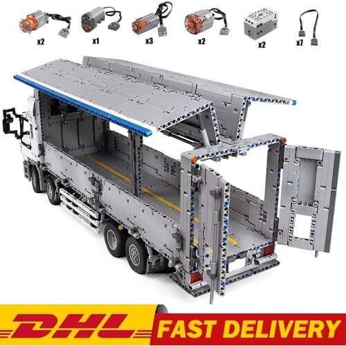 Mould King High-Tech Remote Control Motorized Arakawa Tow Wing Body Container Truck Compatible 23008 Building Blocks Bricks Toys