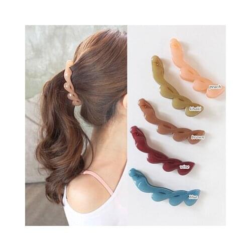Japan and Korea Woman Elegant Twist Acrylic Banana Clip Simple Vertical Clip For Horsetail Girls Hair Accessories
