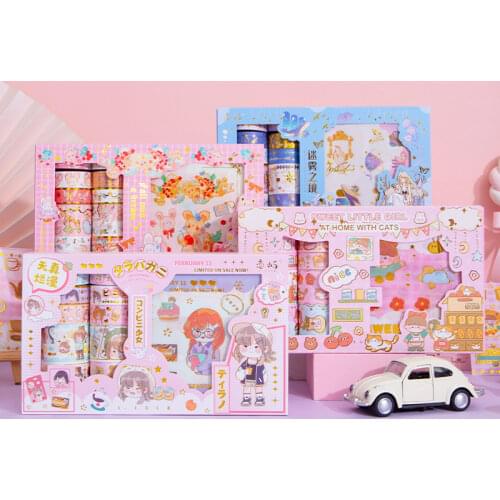 Yisuremia New Arrival 20pcs/Set Kawaii Washi Masking Tape For Scrapbook Journal Adhesive Tape Sticker Gift Box School Stationery