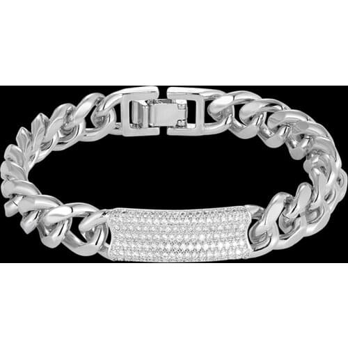 Zlxgirl jewelry perfect black mirco paved mens copper bracelet for wedding jewelry brand cubic zircon statement punk bangles