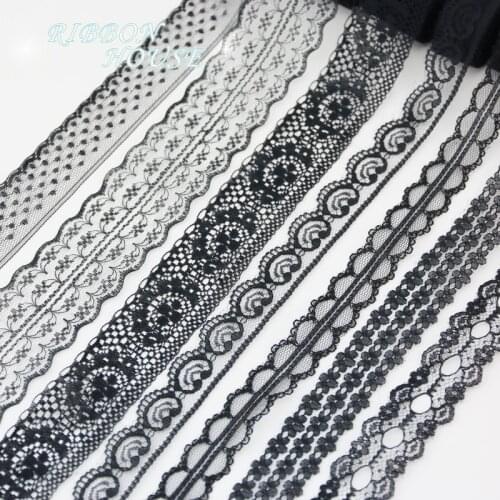 10 yards/roll) Black lace fabric Webbing Decoration Lovely gift packing Material