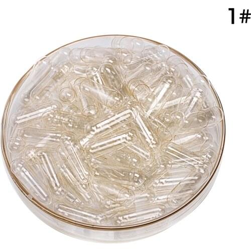 1000Pcs 1# Empty Gelatin Capsule Gelatin Capsule Empty Hard Gelatin Capsule Clear Kosher Gel For Medicine Pills Refill Storage