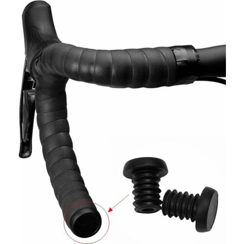 2pc TPEE Black Bar End Plug MTB Bicycle Grip End Plugs Anti-slip Firm Handle Bar Cap Mountain Folding Skid Road Bikes