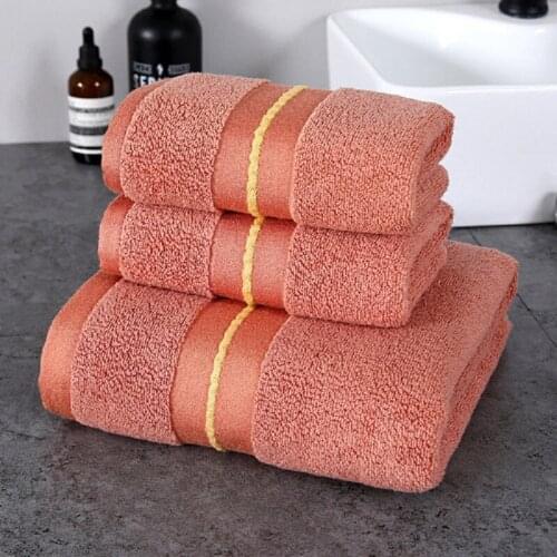 3pcs/set Luxury Gift Towel Set Cotton Adult Absorbent 2 Pieces Hand Face Towels 1 Piece Large Bath Towel for Bathroom Home Hotel