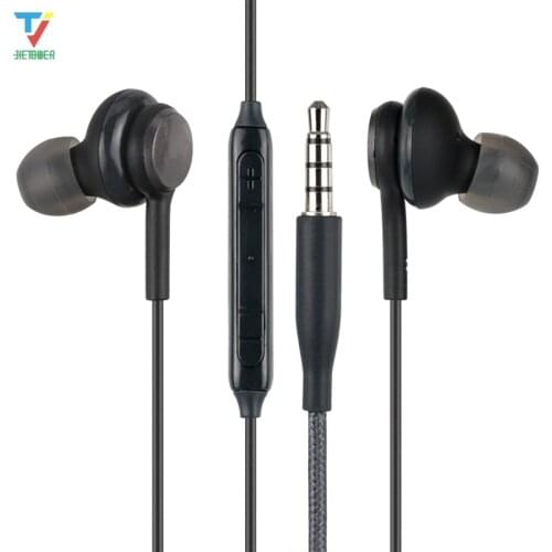 300pcs/lot Black IG955 3.5mm In-ear with Microphone Wire Headset earphone earphones for Samsung Galaxy S8 S9 wholesale cheap