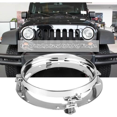 7inch Round LED Headlight Mount Bracket Ring Stainless Head Light Lamp Holder for Jeep Wrangler Headlight Bracket motocicleta