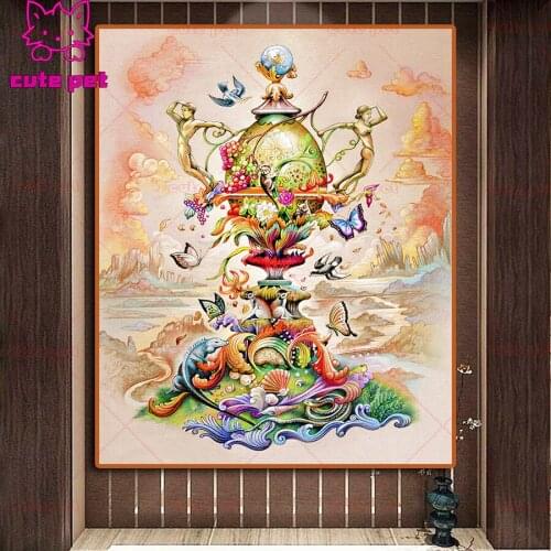 Full Square Drill 5D Fantasy man woman animal DIY Diamond Painting 3D Embroidery beaded Cross Stitch Mosaic painting Home Decor