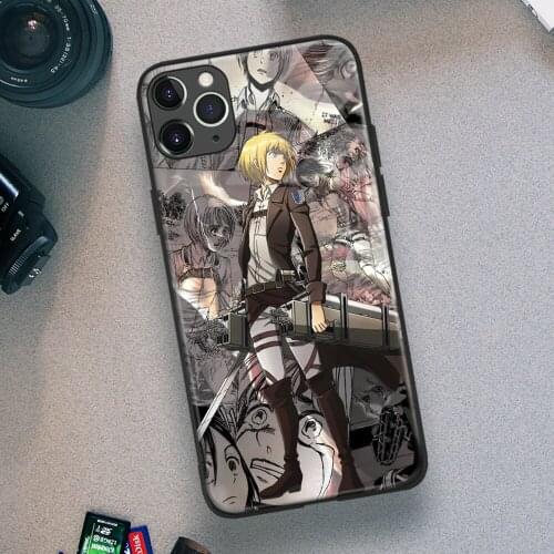 Attack on Titan Armin Arlert Anime Soft TPU Glass Phone Case for IPhone SE 6s 7 8 Plus X Xr Xs 11 12 Mini Pro Max Samsung Redmi