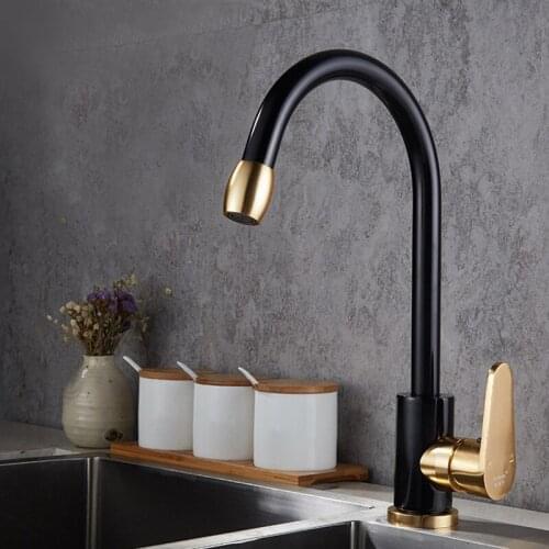 Black Kitchen Bathroom Basin Faucet Space Aluminum Sink Hot And Cold Single Handle Faucet Spout Mixer Tap Deck Mounted