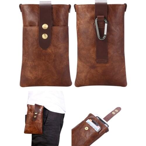 2 Pouch Design Waist Bag for Samsung Iphone Huawei Xiaomi Sony Mobile Phones Phone Pouch Case Belt Clip Bag Men Business Wallet