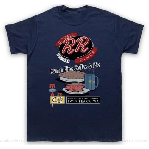 TWIN PEAKS DOUBLE R DINER DAMN FINE COFFEE PIE LYNCH ADULTS MENS WOMENS T-Shirt Cotton Fashion Plus Size Tee Shirt