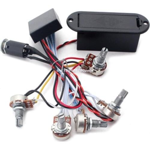 3 Band EQ Preamp Circuit Guitar Dual Potentiometer For Active Bass Pickup Dropship