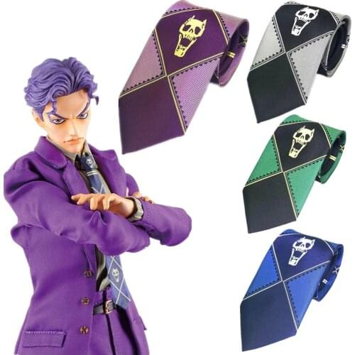 Anime JoJos Bizarre Adventure Cosplay Necktie KILLER Queen Heaven Gate Kira Yoshikage Tie Role Playing Tie Costume Cool Gift